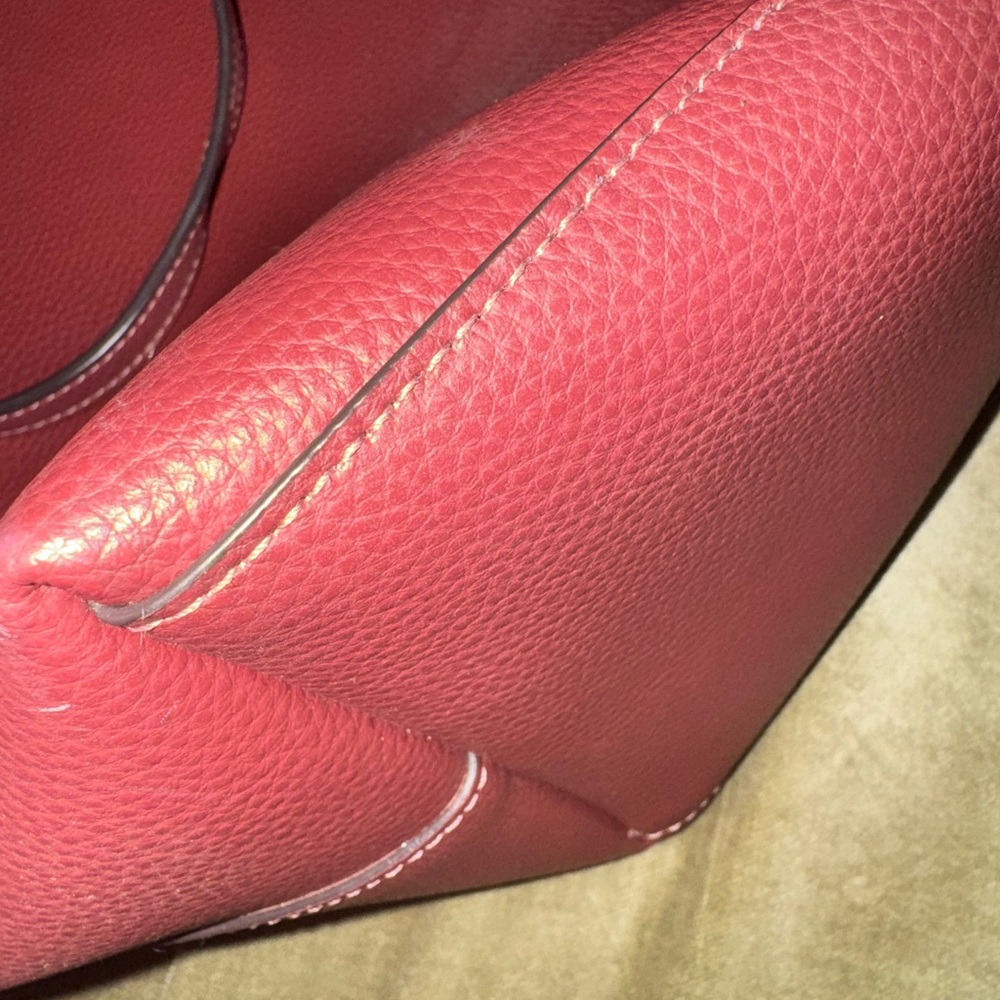 Coach Maroon Leather Tote Bag - Picture 4 of 6